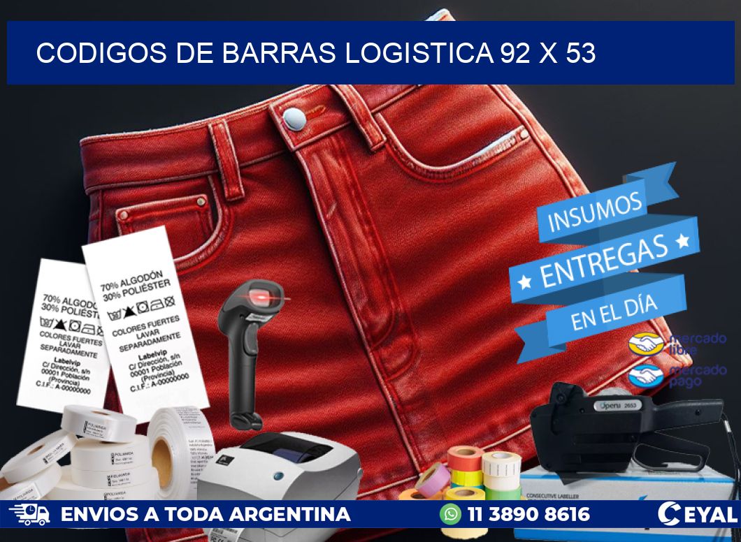 CODIGOS DE BARRAS LOGISTICA 92 x 53