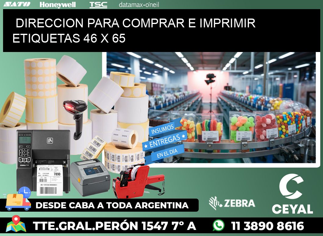 DIRECCION PARA COMPRAR E IMPRIMIR ETIQUETAS 46 x 65