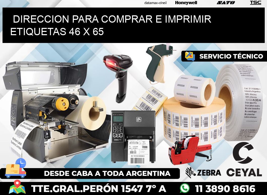 DIRECCION PARA COMPRAR E IMPRIMIR ETIQUETAS 46 x 65