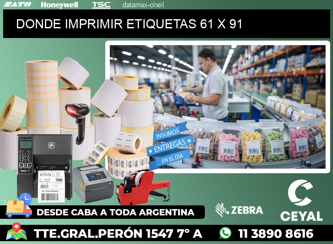 DONDE IMPRIMIR ETIQUETAS 61 x 91
