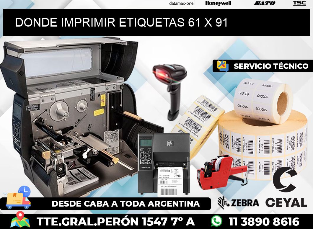 DONDE IMPRIMIR ETIQUETAS 61 x 91