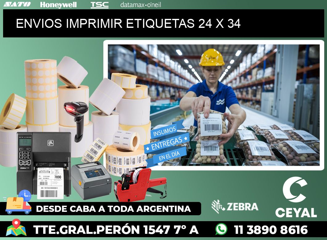 ENVIOS IMPRIMIR ETIQUETAS 24 x 34