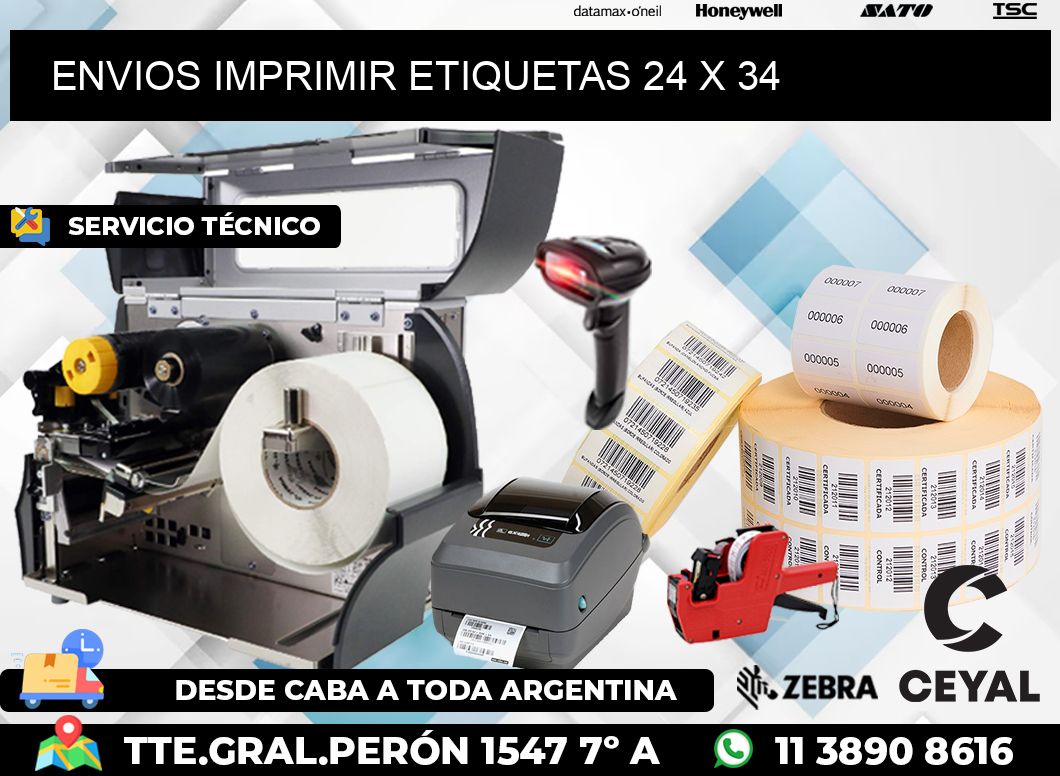 ENVIOS IMPRIMIR ETIQUETAS 24 x 34