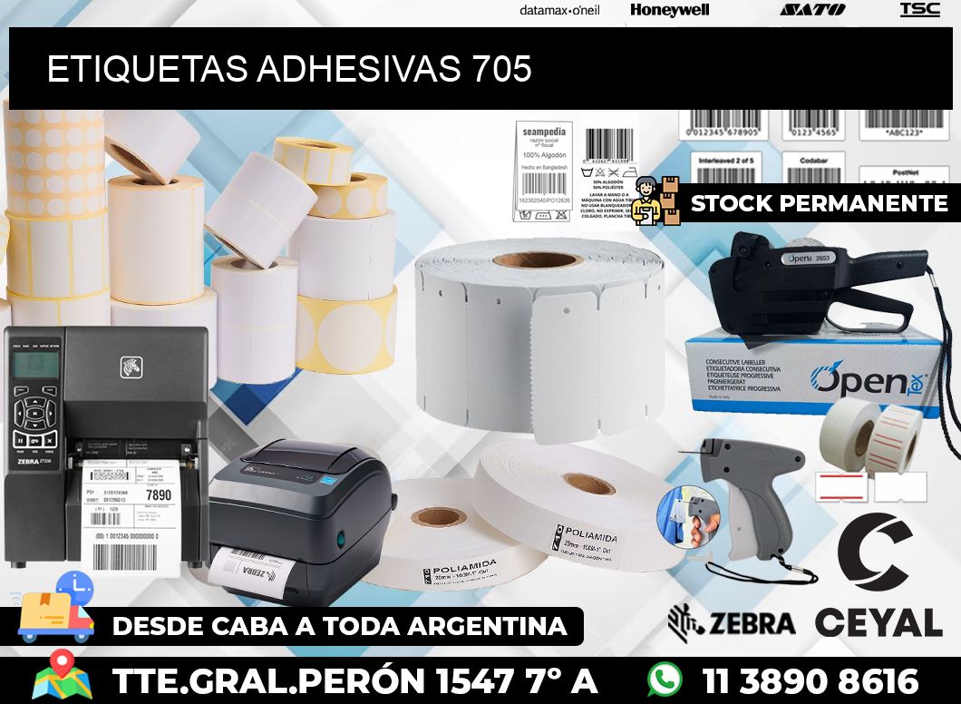 ETIQUETAS ADHESIVAS 705