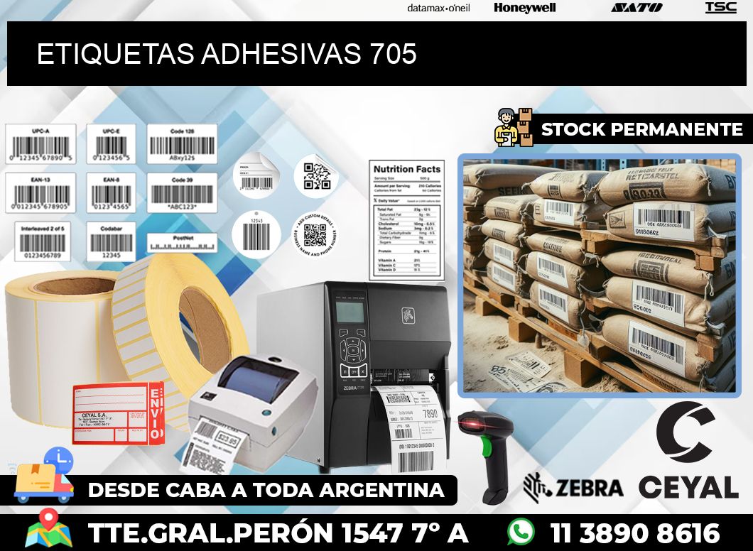 ETIQUETAS ADHESIVAS 705