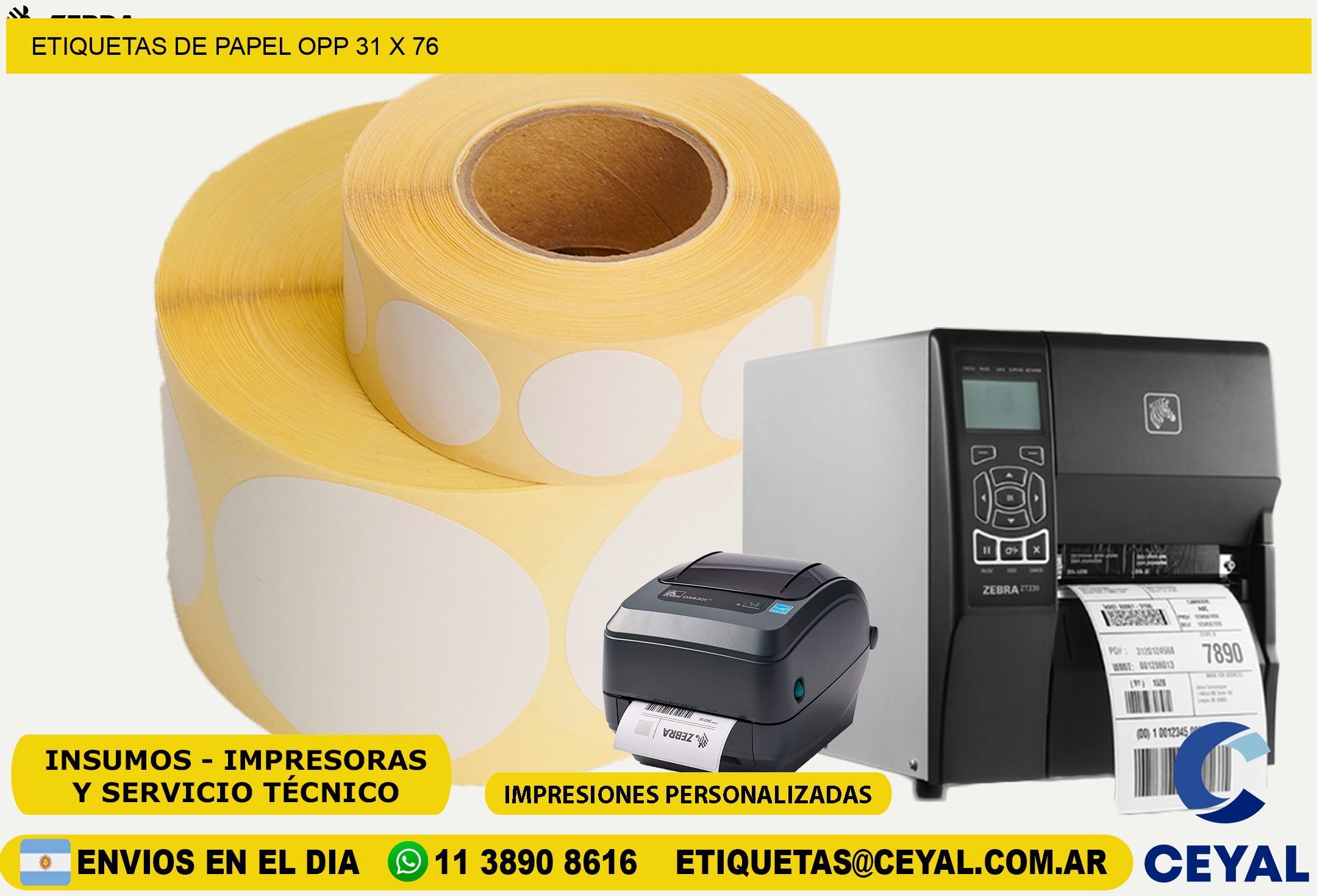 ETIQUETAS DE PAPEL OPP 31 x 76