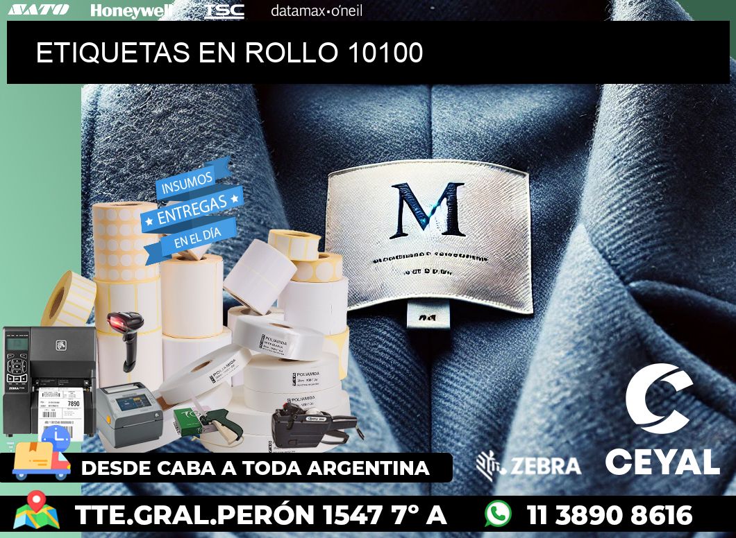 ETIQUETAS EN ROLLO 10100