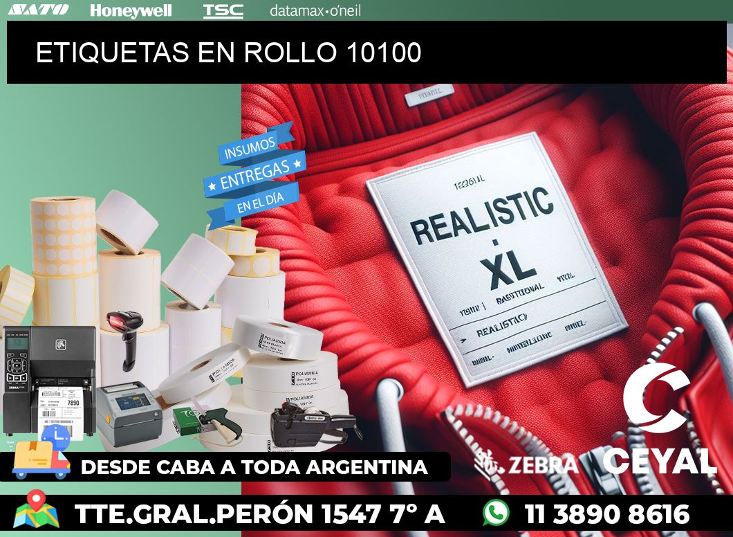 ETIQUETAS EN ROLLO 10100