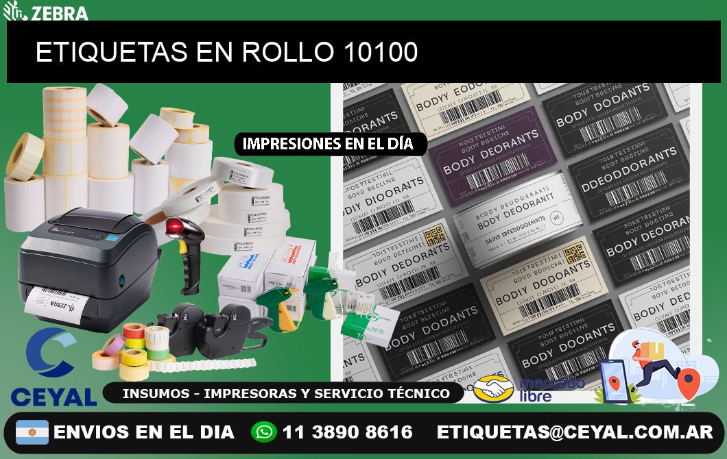 ETIQUETAS EN ROLLO 10100