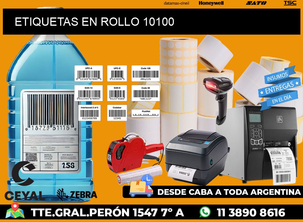 ETIQUETAS EN ROLLO 10100