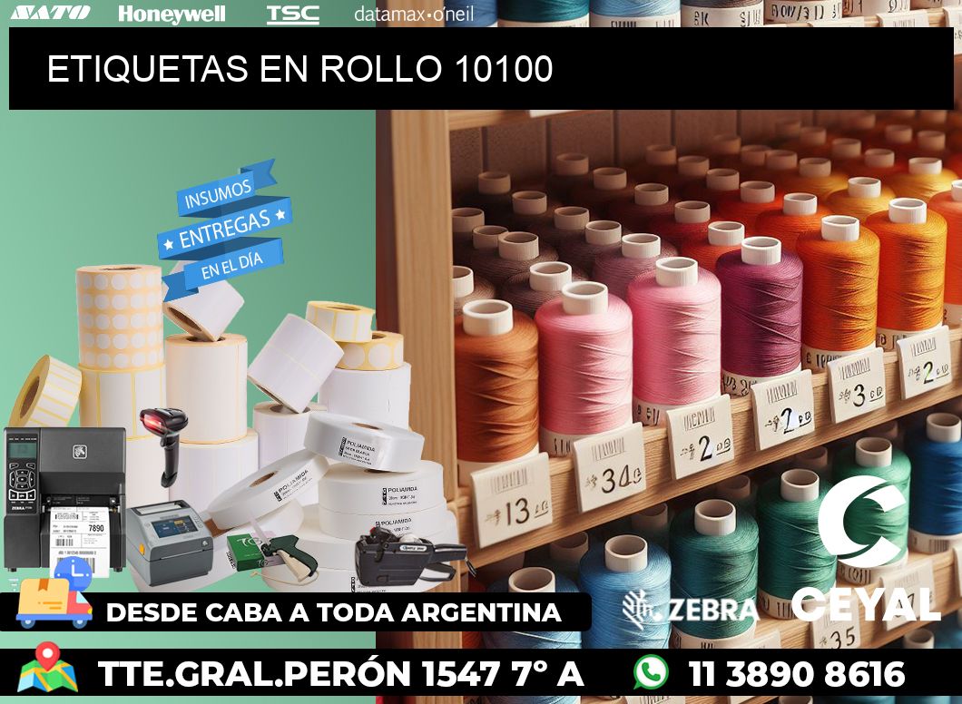 ETIQUETAS EN ROLLO 10100