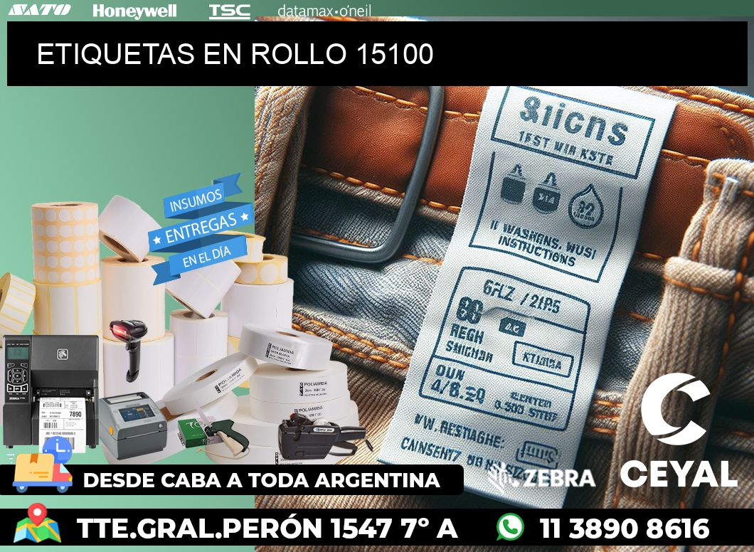 ETIQUETAS EN ROLLO 15100