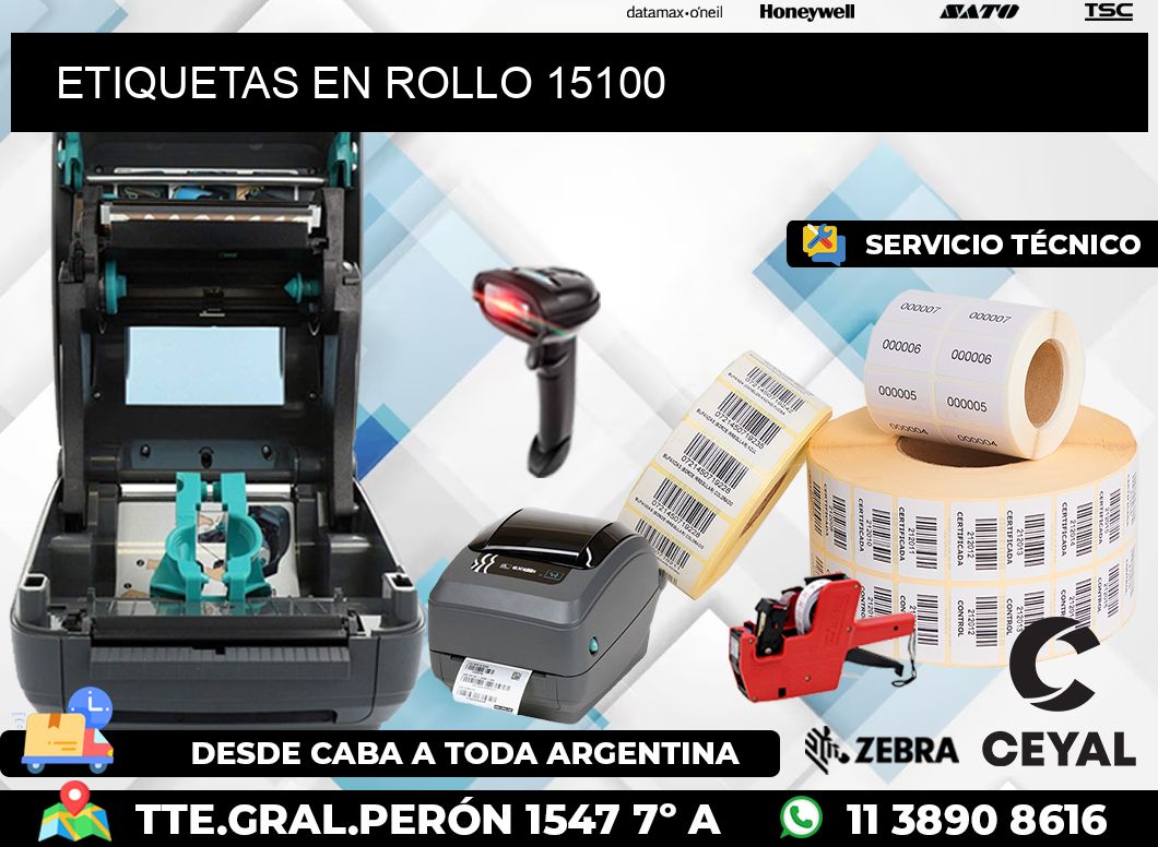 ETIQUETAS EN ROLLO 15100