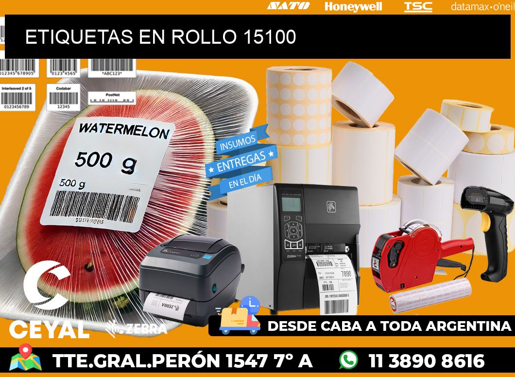 ETIQUETAS EN ROLLO 15100