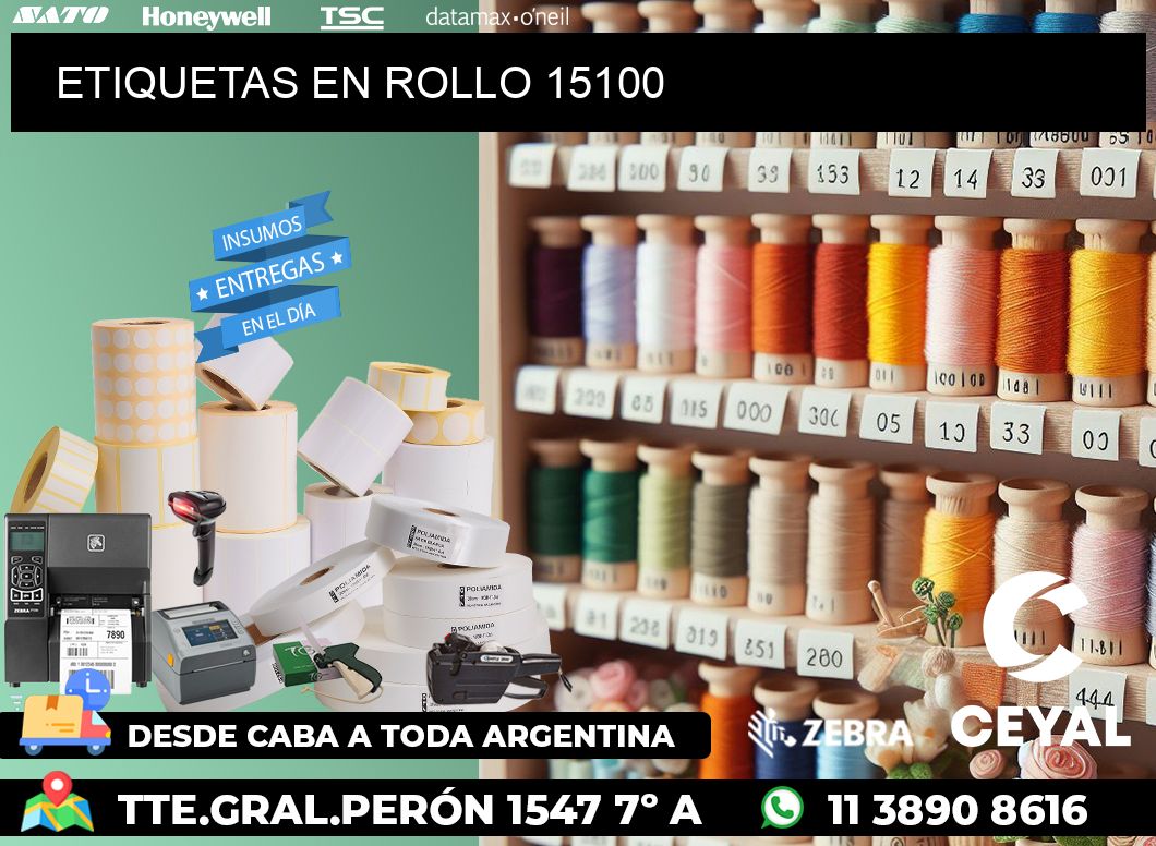 ETIQUETAS EN ROLLO 15100