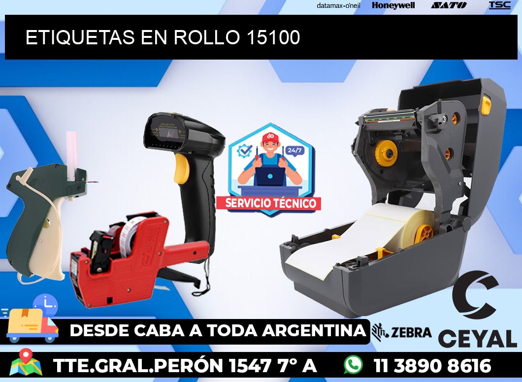 ETIQUETAS EN ROLLO 15100