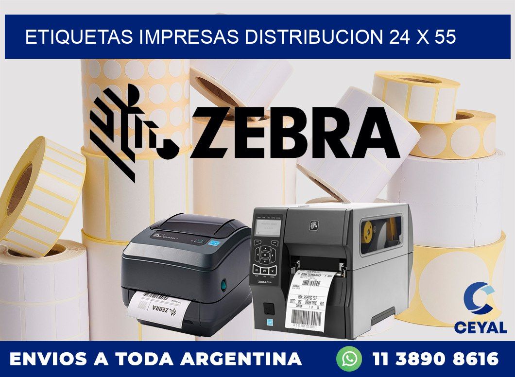 ETIQUETAS IMPRESAS DISTRIBUCION 24 x 55