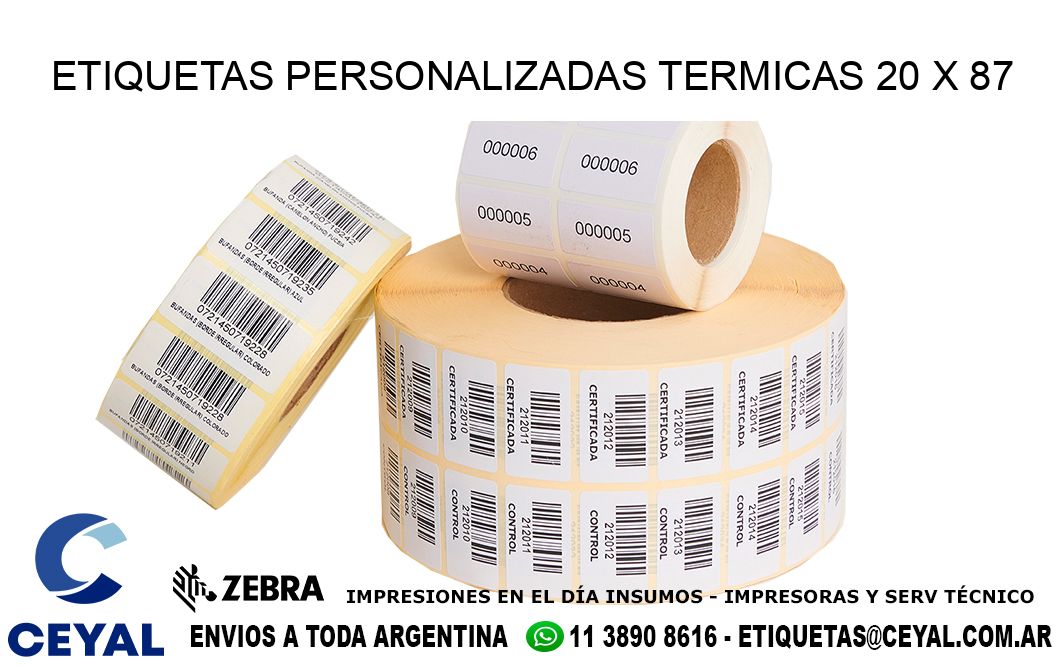 ETIQUETAS PERSONALIZADAS TERMICAS 20 x 87