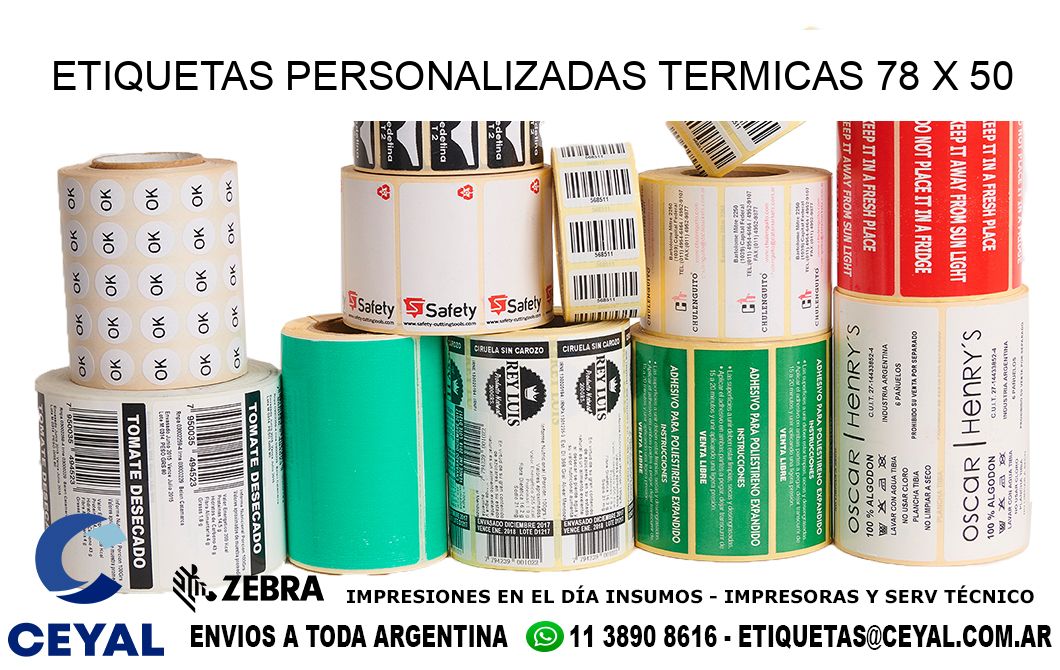 ETIQUETAS PERSONALIZADAS TERMICAS 78 x 50