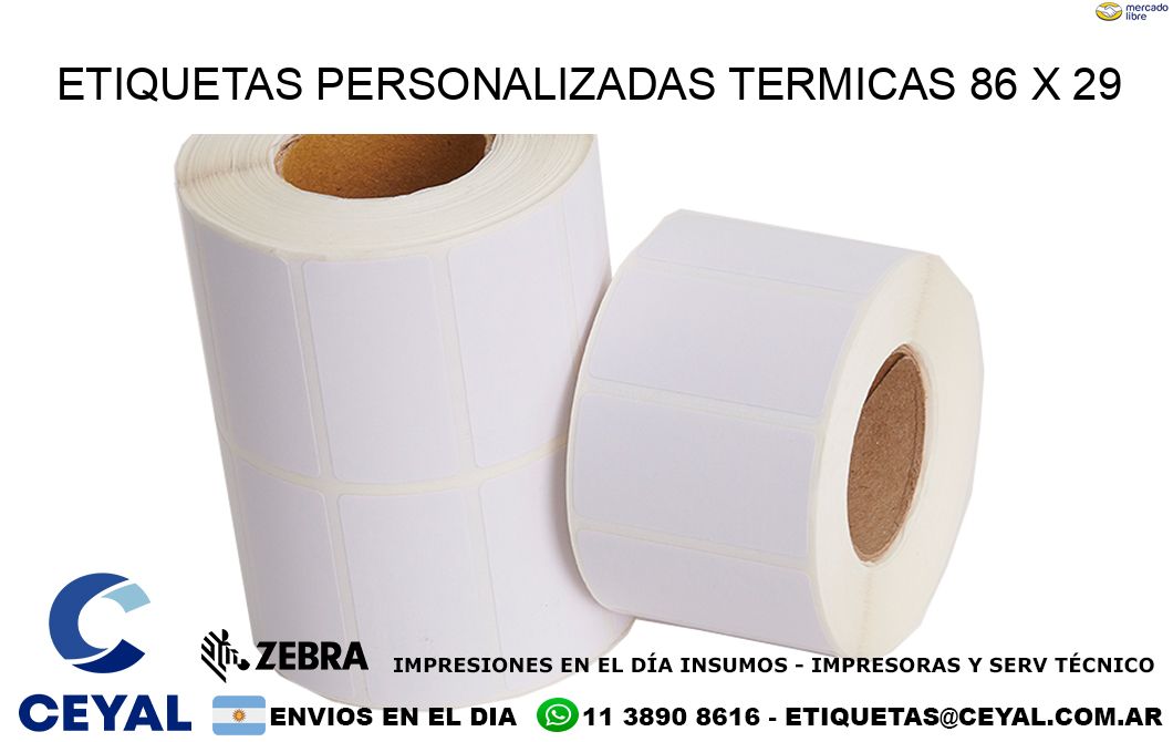 ETIQUETAS PERSONALIZADAS TERMICAS 86 x 29