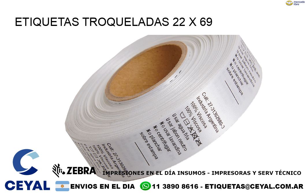 ETIQUETAS TROQUELADAS 22 x 69