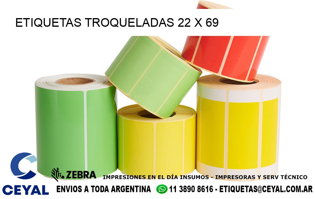 ETIQUETAS TROQUELADAS 22 x 69