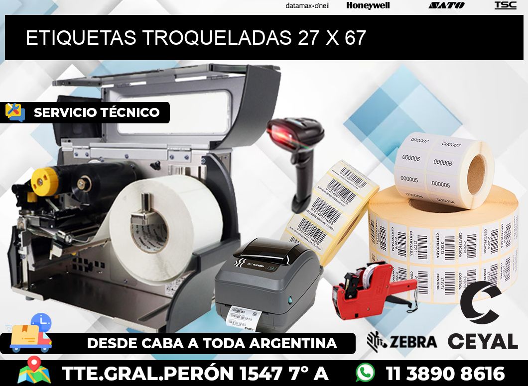 ETIQUETAS TROQUELADAS 27 x 67