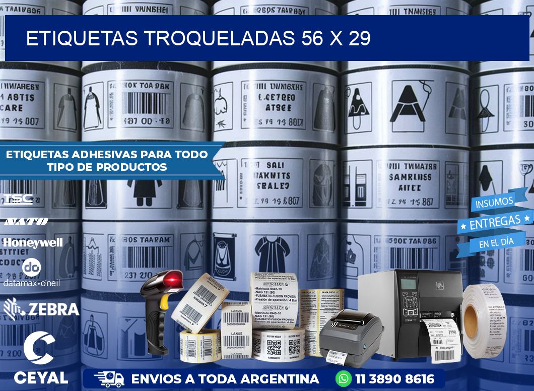 ETIQUETAS TROQUELADAS 56 x 29