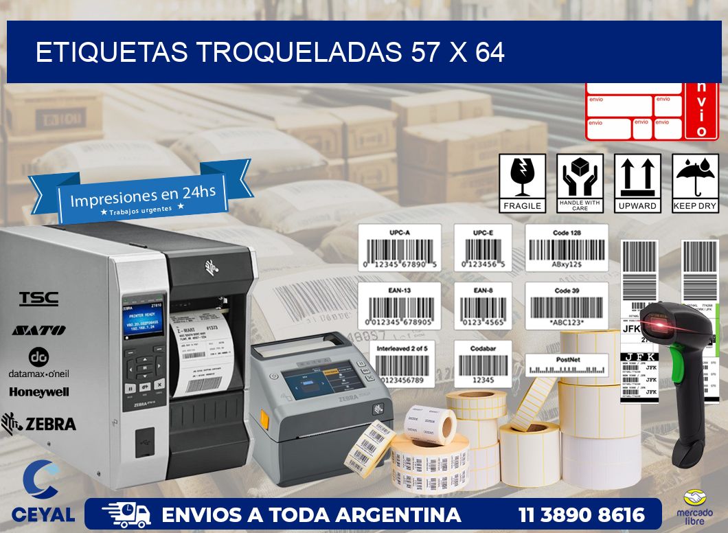 ETIQUETAS TROQUELADAS 57 x 64