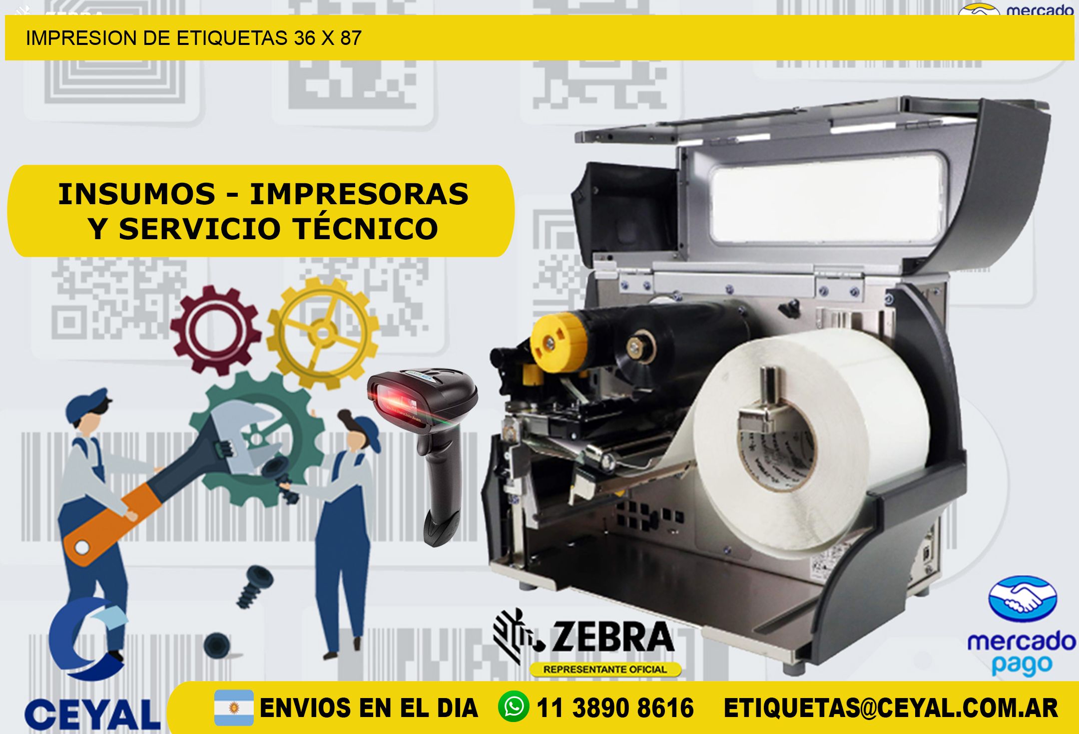IMPRESION DE ETIQUETAS 36 x 87