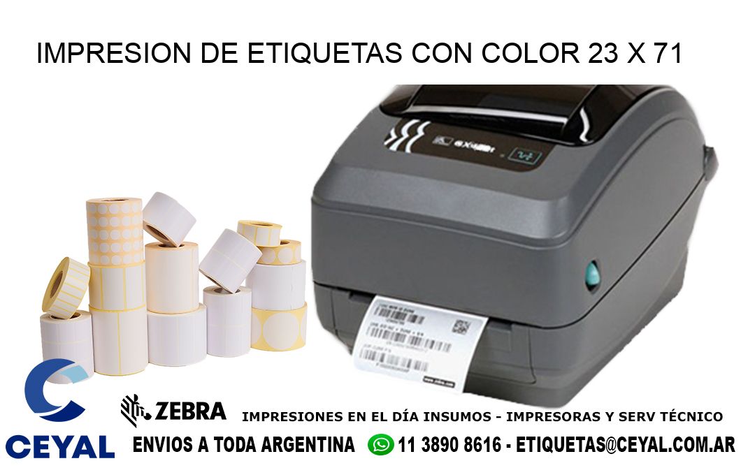 IMPRESION DE ETIQUETAS CON COLOR 23 x 71