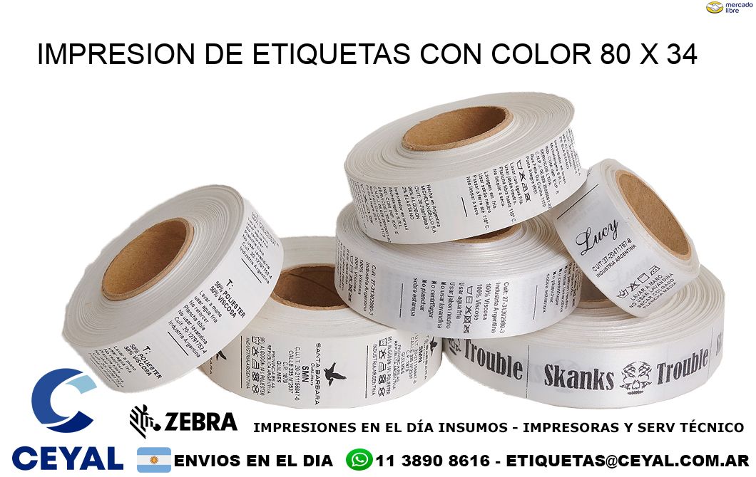 IMPRESION DE ETIQUETAS CON COLOR 80 x 34