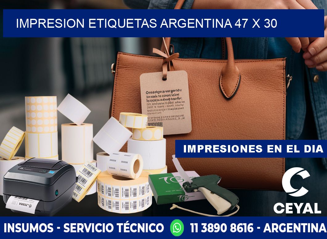 IMPRESION ETIQUETAS ARGENTINA 47 x 30