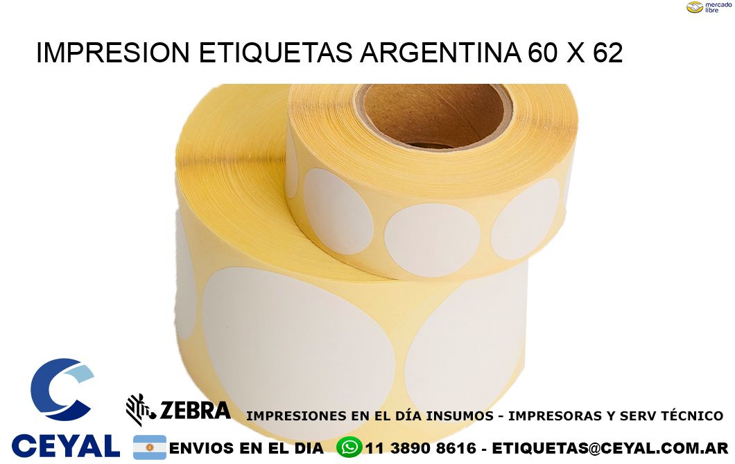 IMPRESION ETIQUETAS ARGENTINA 60 x 62