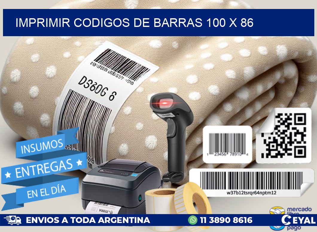 IMPRIMIR CODIGOS DE BARRAS 100 x 86