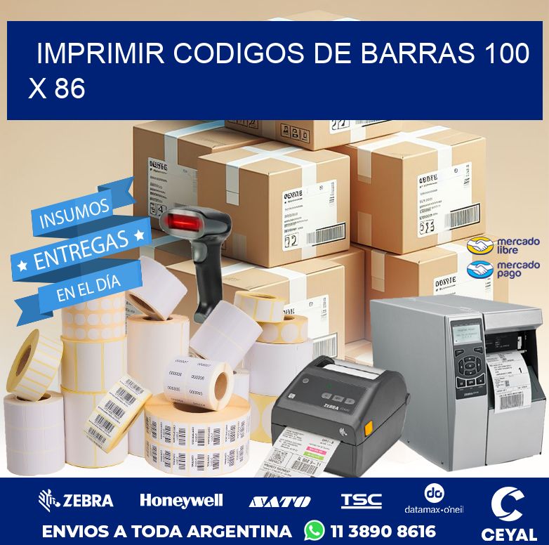 IMPRIMIR CODIGOS DE BARRAS 100 x 86