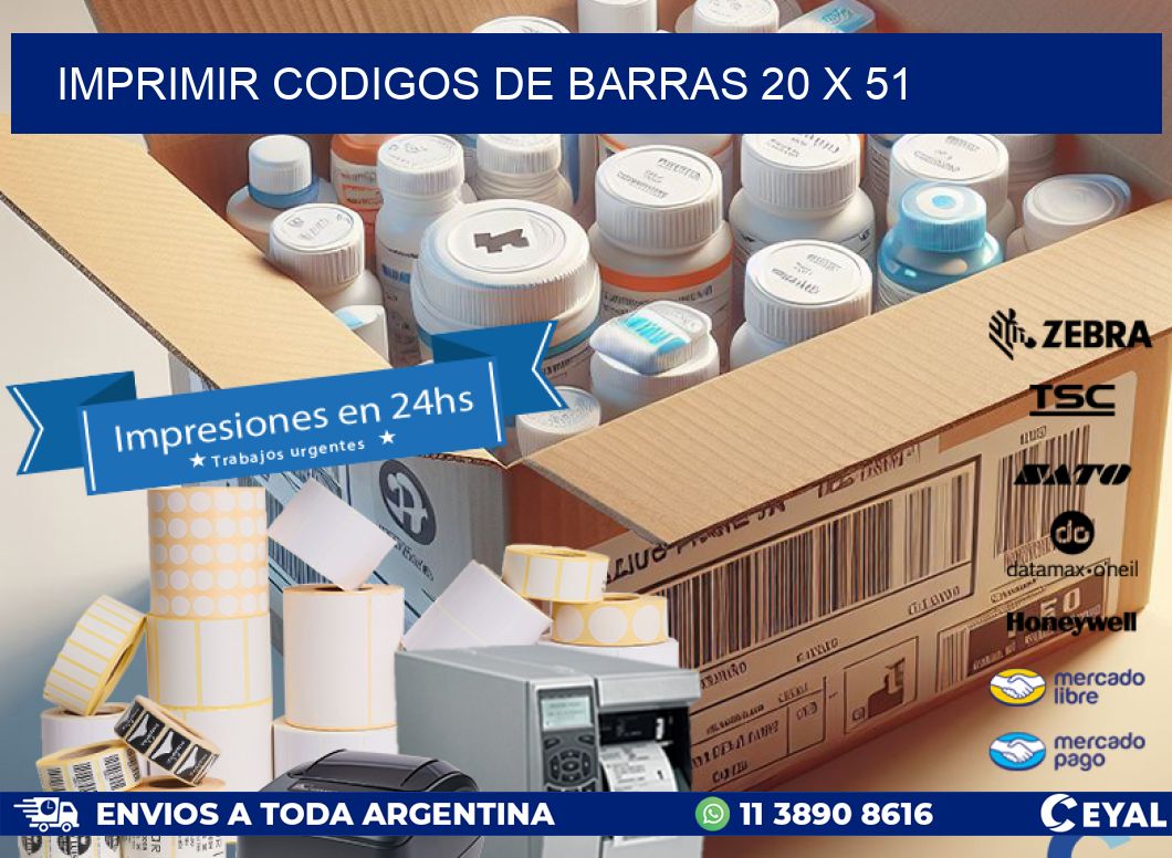 IMPRIMIR CODIGOS DE BARRAS 20 x 51