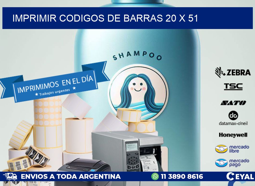 IMPRIMIR CODIGOS DE BARRAS 20 x 51