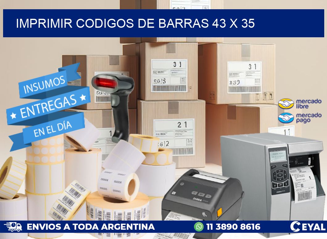 IMPRIMIR CODIGOS DE BARRAS 43 x 35