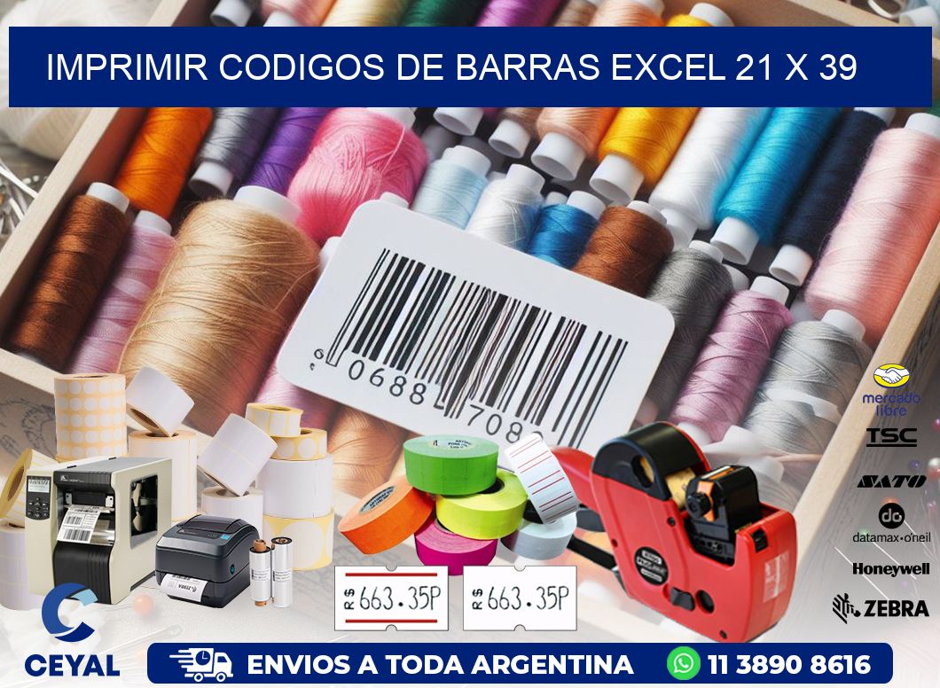 IMPRIMIR CODIGOS DE BARRAS EXCEL 21 x 39