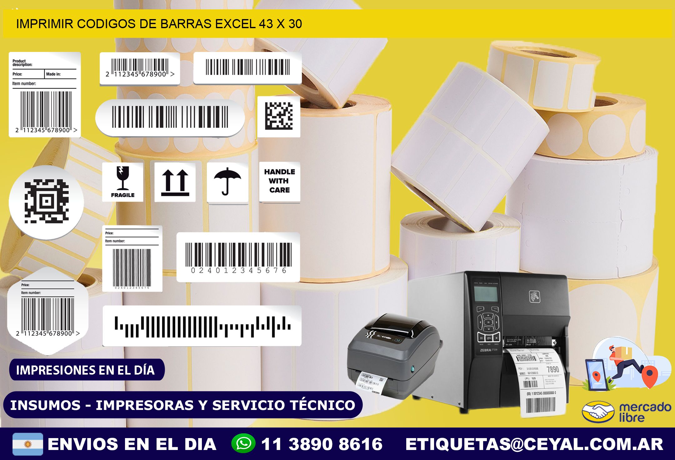 IMPRIMIR CODIGOS DE BARRAS EXCEL 43 x 30