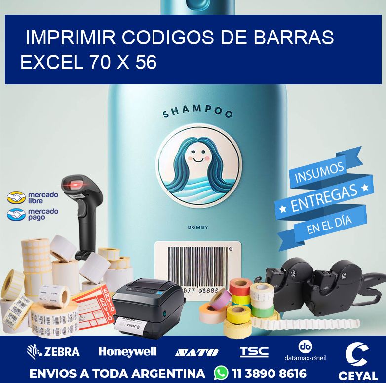 IMPRIMIR CODIGOS DE BARRAS EXCEL 70 x 56