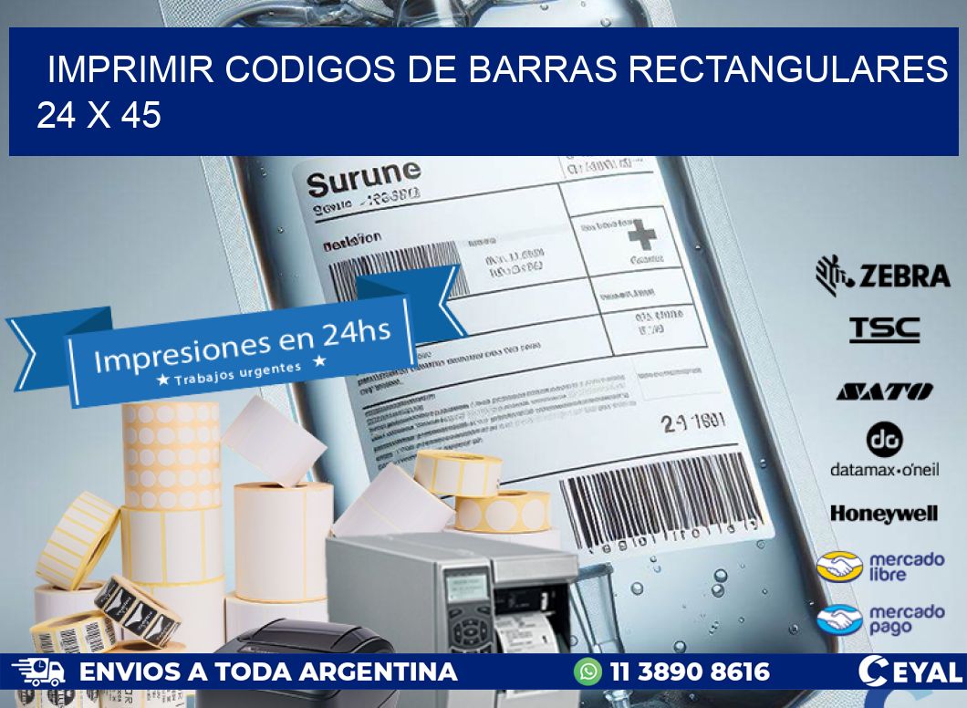 IMPRIMIR CODIGOS DE BARRAS RECTANGULARES 24 x 45