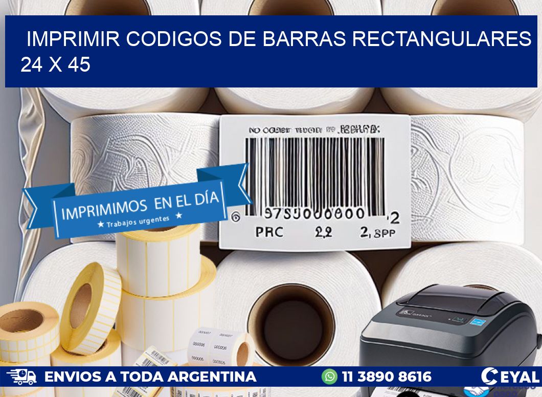 IMPRIMIR CODIGOS DE BARRAS RECTANGULARES 24 x 45