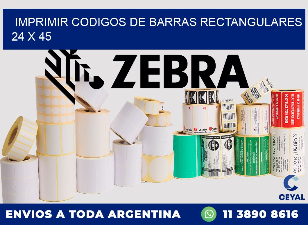 IMPRIMIR CODIGOS DE BARRAS RECTANGULARES 24 x 45