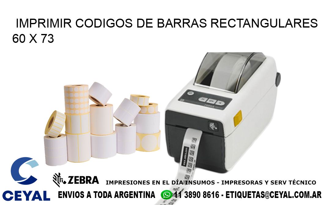 IMPRIMIR CODIGOS DE BARRAS RECTANGULARES 60 x 73