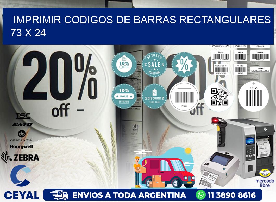 IMPRIMIR CODIGOS DE BARRAS RECTANGULARES 73 x 24