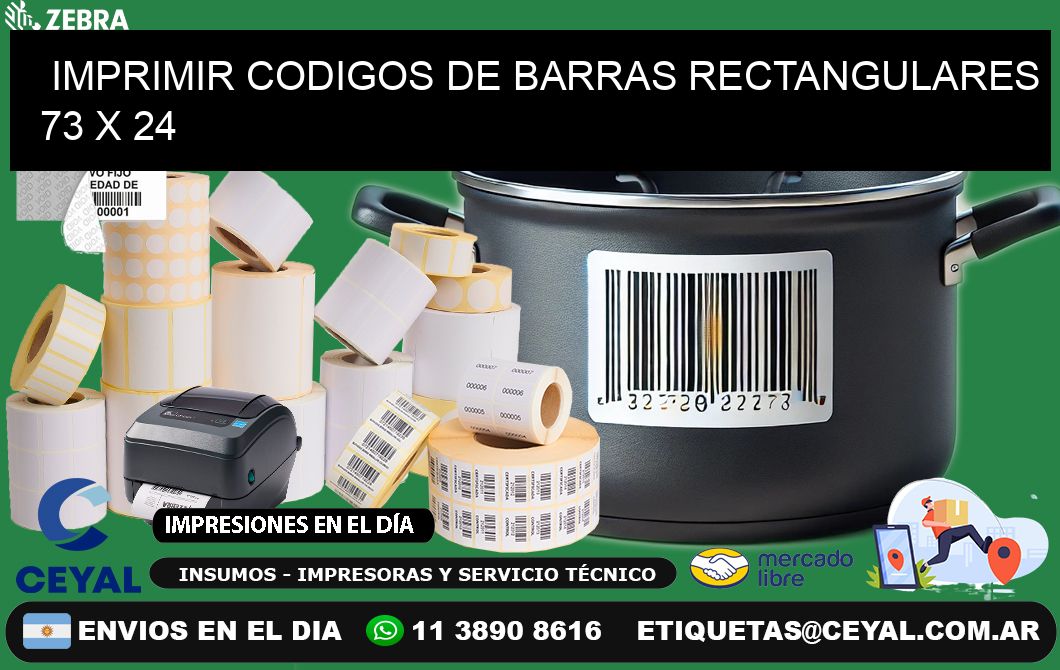 IMPRIMIR CODIGOS DE BARRAS RECTANGULARES 73 x 24
