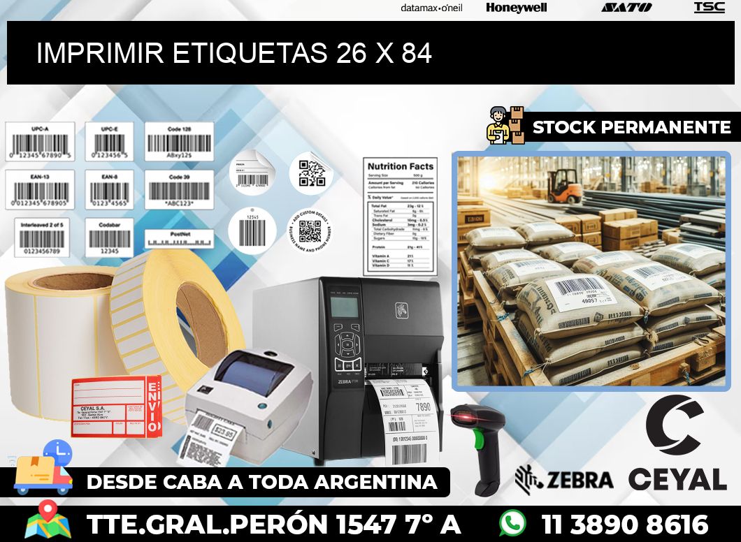 IMPRIMIR ETIQUETAS 26 x 84