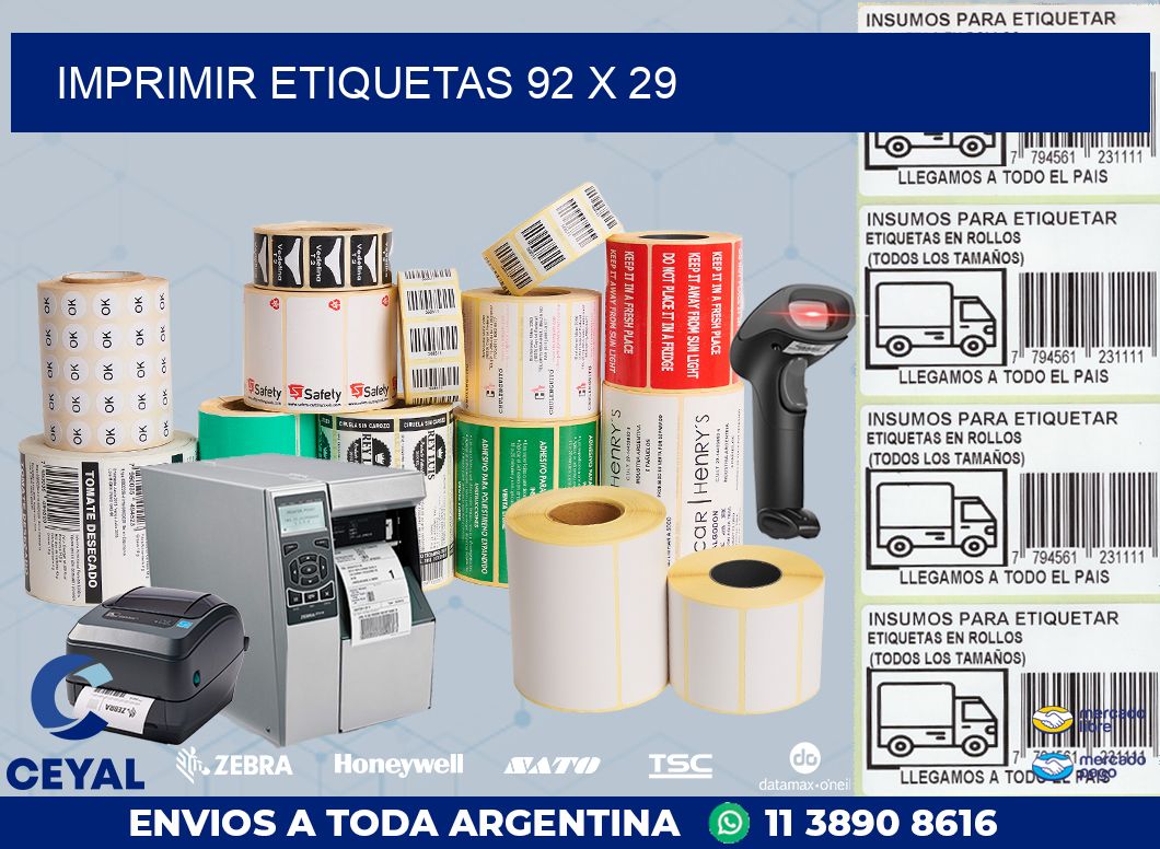 IMPRIMIR ETIQUETAS 92 x 29